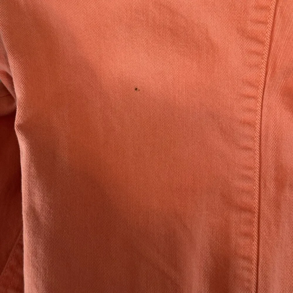 Tory Burch Cropped Skinny Jeans Coral Peachy Size 31 Resortwear Preppy W33‎